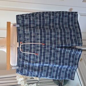 SWIMS Mens Ona Blue/Navy/White Geo Print 7" Swim Trunks Lining Drawstring XL